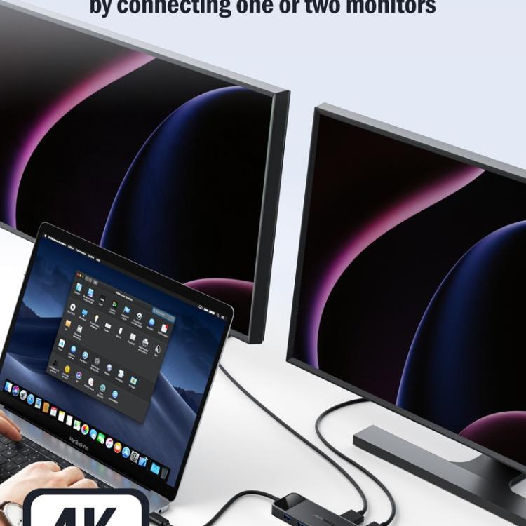 Lemorele Dockningsstation TC94 10-i-1 med dubbel HDMI, VGA och 100W PD / USB-C-docka / AV-hubb