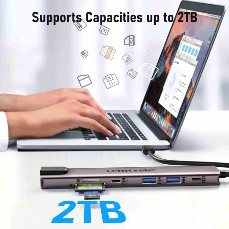 Lemorele Dockningsstation TC65L USB-C med HDMI 4K, Gigabit Ethernet och PD-laddning / Docka / Hubb