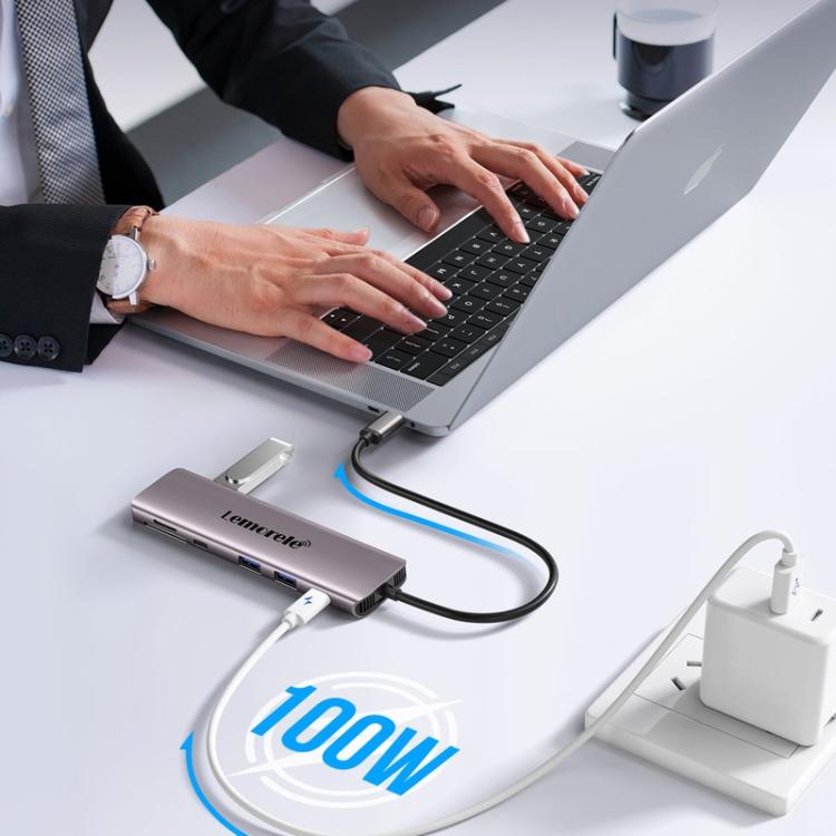 Lemorele Dockningsstation TC91 USB-C för trippelskärm med Ethernet och 100W PD / USB-docka / Hubb