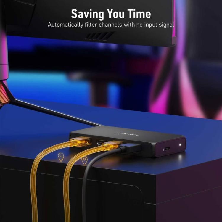 Lemorele HDMI-switch G99 3-in/1-ut 4K 60Hz med fjärrkontroll / HDMI-växlare / 3-portars switch