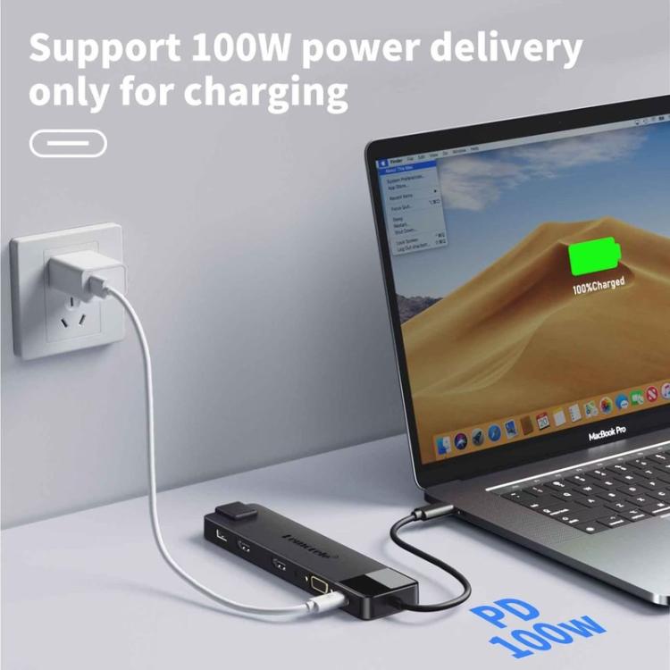 Lemorele Dockningsstation TC100 13-i-1 med HDMI, Gigabit Ethernet och PD-laddning / Dock / Hubb