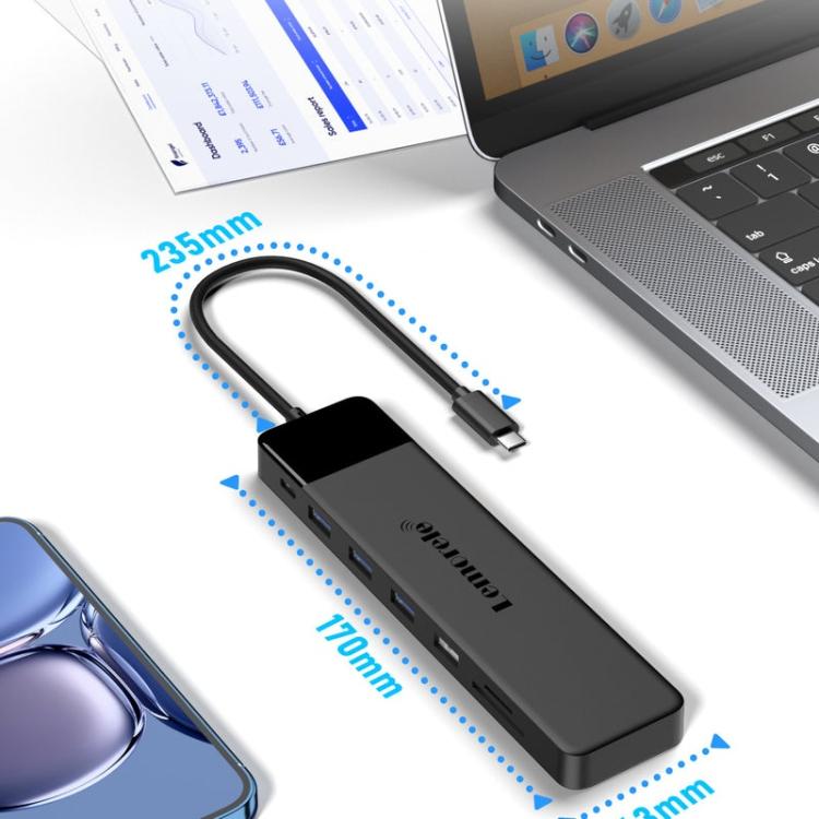 Lemorele Dockningsstation TC200 13-i-1 med HDMI, VGA och flera portar / USB-C-hubb / Multidock