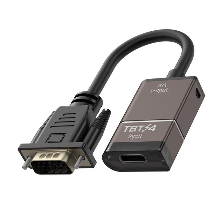 USB-C till VGA-adapter - Grå / Type-C till VGA-omvandlare / VGA-bildskärmsadapter
