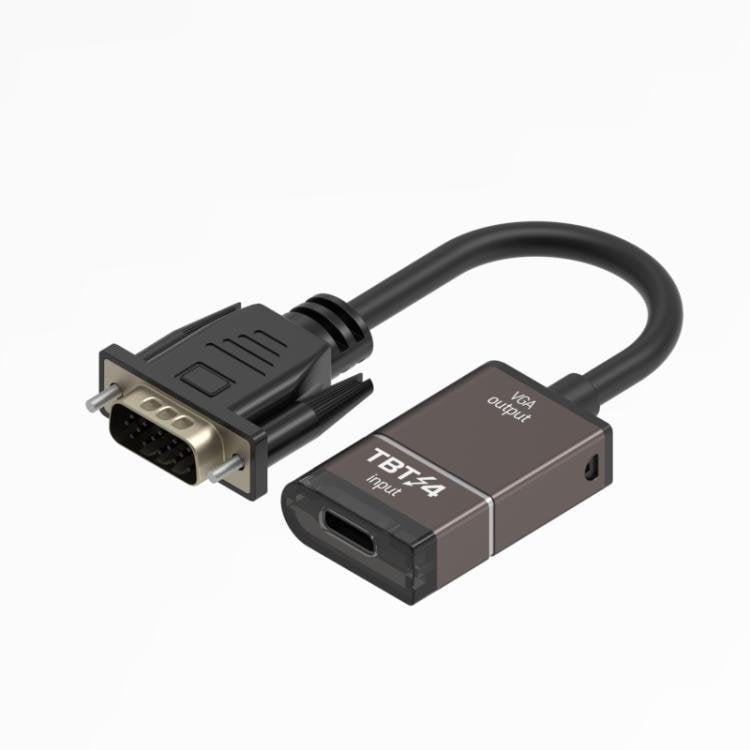 USB-C till VGA-adapter - Grå / Type-C till VGA-omvandlare / VGA-bildskärmsadapter