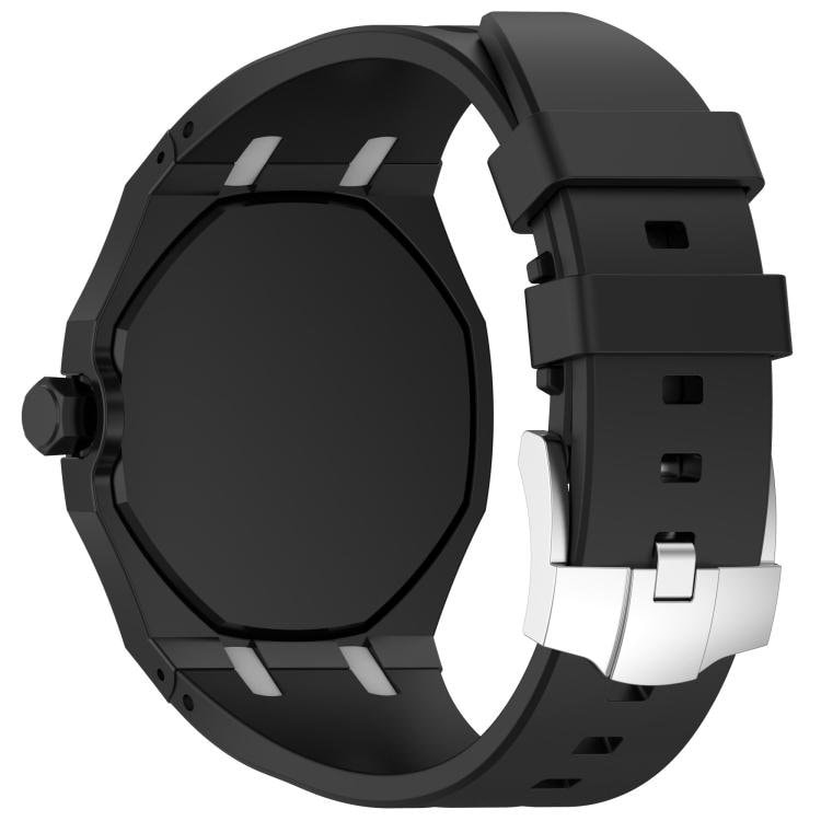 Klockarmband i silikon till Swatch Royal Pop / Audemars Piguet / silikonarmband med stiftspänne – Svart/Vit