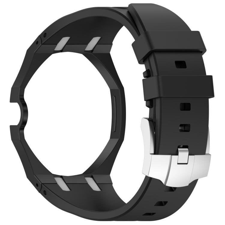 Klockarmband i silikon till Swatch Royal Pop / Audemars Piguet / silikonarmband med stiftspänne – Svart/Vit