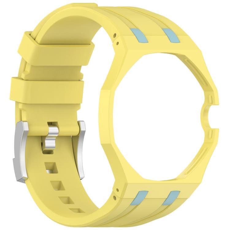 Klockarmband i silikon till Swatch Royal Pop / Audemars Piguet / silikonarmband med stiftspänne – Gul/Blå