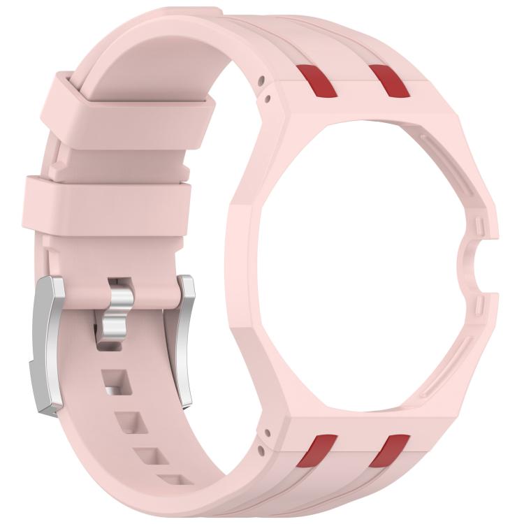 Klockarmband i silikon till Swatch Royal Pop / Audemars Piguet / silikonarmband med stiftspänne – Rosa/Röd