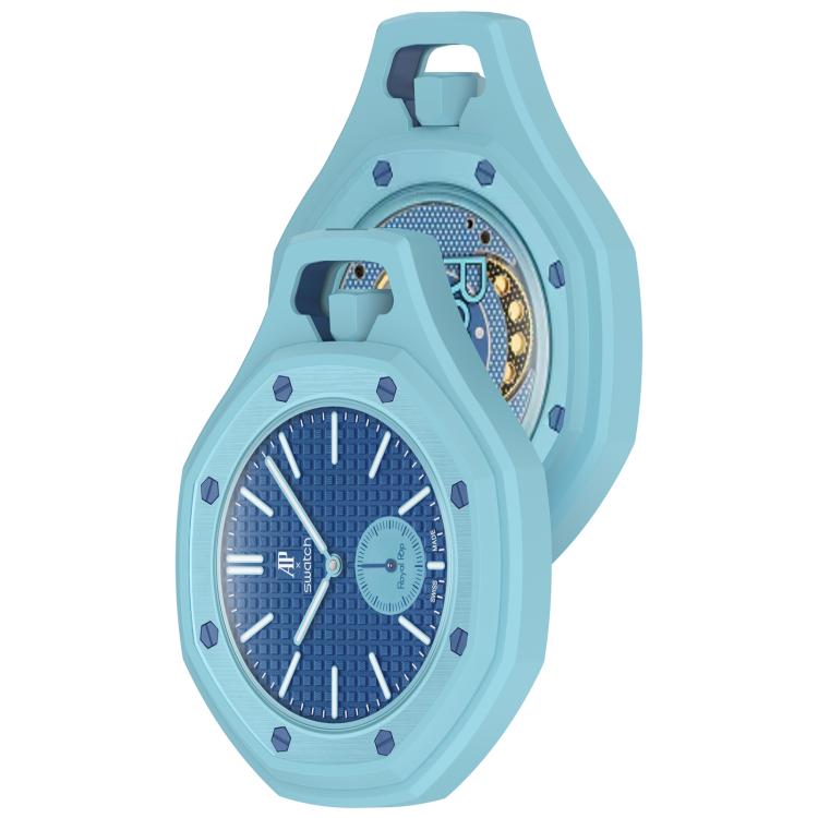 Skyddsskal till Swatch Royal Pop / Audemars Piguet / mjukt silikonskal för klocka – Himmelsblå