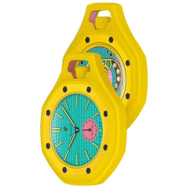 Skyddsskal till Swatch Royal Pop / Audemars Piguet / mjukt silikonskal för klocka – Gul