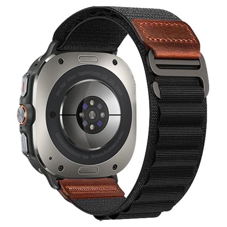 Klockarmband i nylon till Galaxy Watch Ultra - Svart / Nylonarmband / Alpine loop-armband
