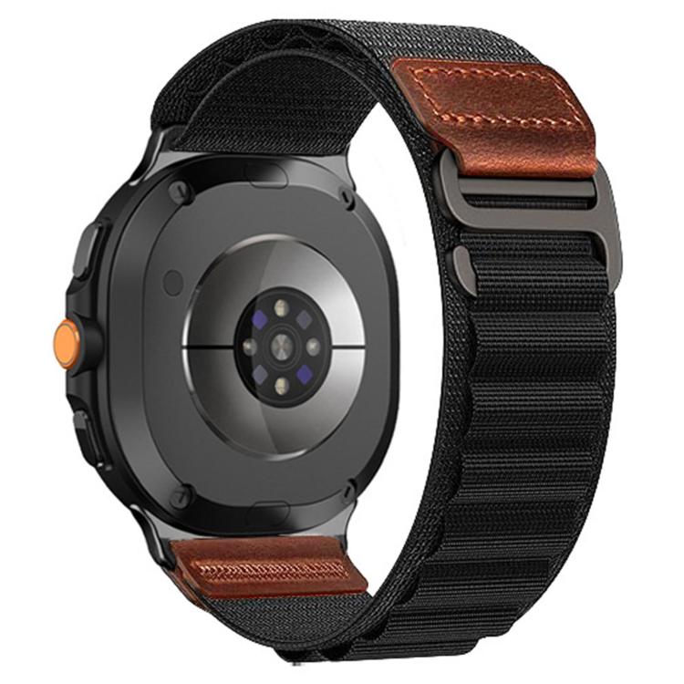 Klockarmband i nylon till Galaxy Watch 8/9/8 Classic - Svart / Nylonarmband / Alpine loop-armband
