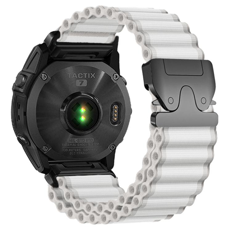 Klockarmband i nylon 26mm till Garmin - Vit/Svart / Garminarmband / 26 mm klockarmband