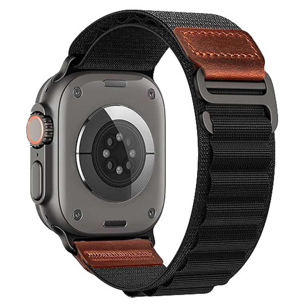 Klockarmband i nylon till Apple Watch 38/40/41/42mm - Svart / Alpine loop / Nylonarmband