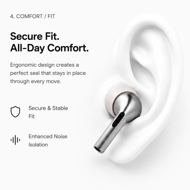 Öronkuddar i silikon 3 par med förvaringsask till Galaxy Buds3/Buds4 Pro - Dammrosa / Ear tips