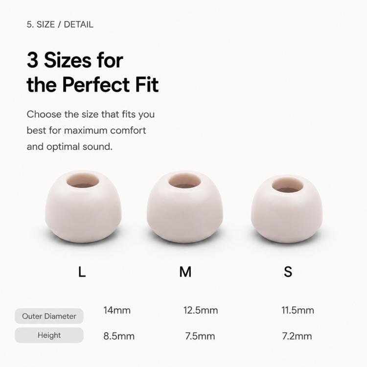 Öronkuddar i silikon 3 par med förvaringsask till Galaxy Buds3/Buds4 Pro - Dammrosa / Ear tips