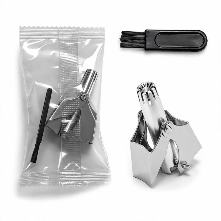 Manuell näshårstrimmer i rostfritt stål - Silver / Nästrimmer utan batteri / Resetrimmer