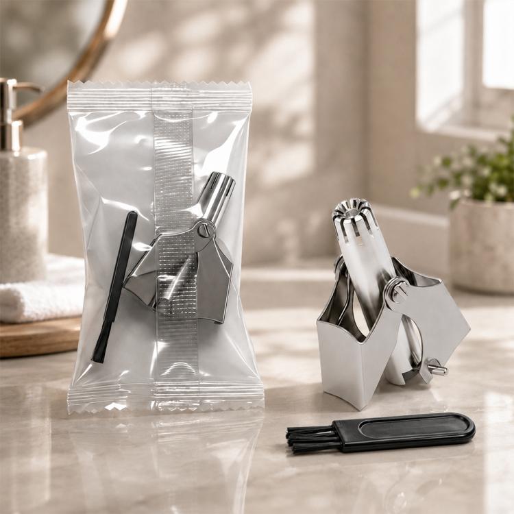 Manuell näshårstrimmer i rostfritt stål - Silver / Nästrimmer utan batteri / Resetrimmer