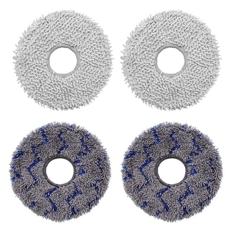 Tvättbara moppdukar 4-pack till Ecovacs Deebot X1/X2/T20 - Grå/Blågrå / Mikrofibermoppar
