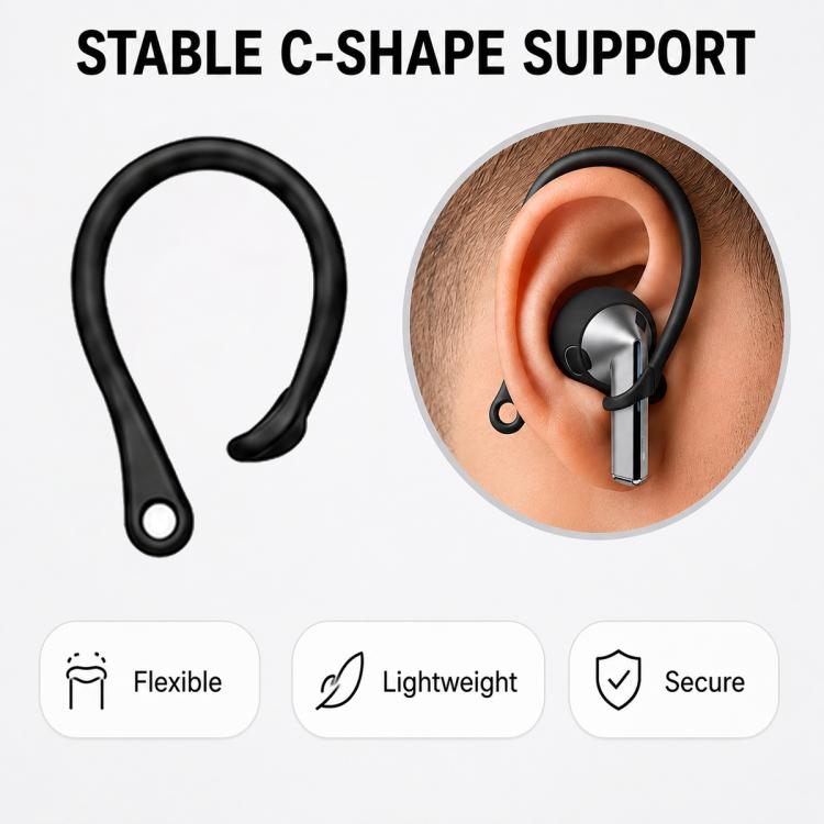 Sportkit med öronkrokar och tappsäkert band till Galaxy Buds3 Pro - Svart / Öronkit / Sportskydd