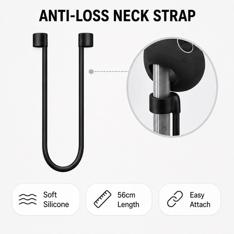 Sportkit med öronkrokar och tappsäkert band till Galaxy Buds3 Pro - Svart / Öronkit / Sportskydd