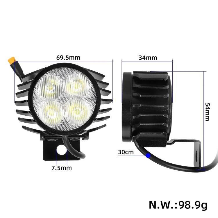 LED-strålkastare till Kukirin G2 Master / Elscooterlampa / Framlampa med signalhorn