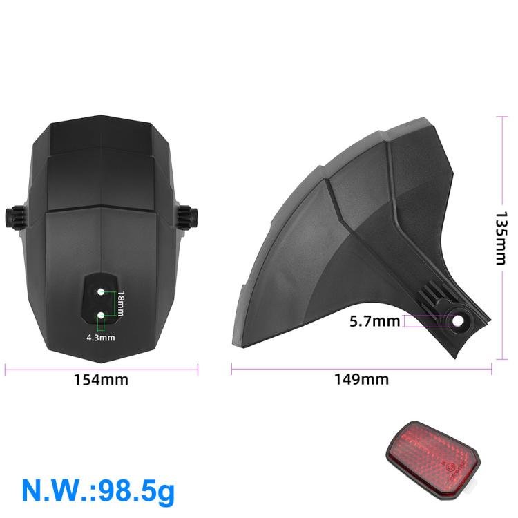 Bakskärm med reflex till Kukirin G3/G4 / Stänkskärm / Bakre stänkskydd med reflex