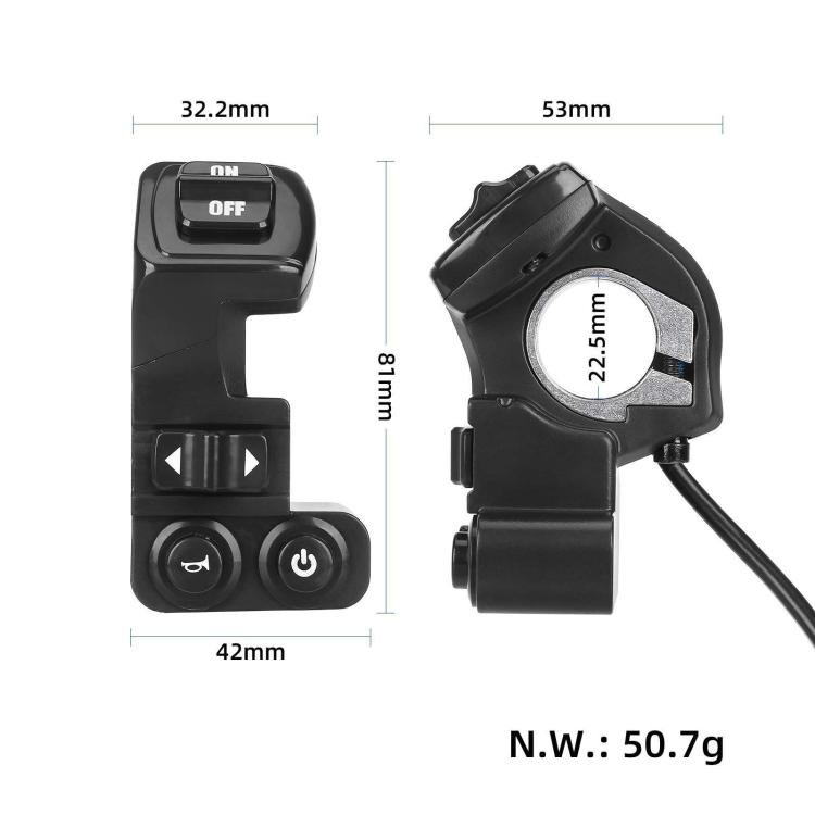 Styrreglage 4-i-1 med blinkers, signalhorn och ljusknapp till Kukirin G2 Pro/G2 Max / Spak / Knapp