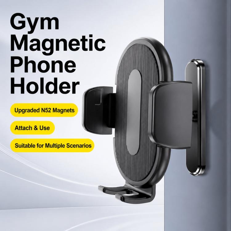 Magnetisk mobilhållare med klämma för träning / Gymmobilhållare / Sporttelefonfäste