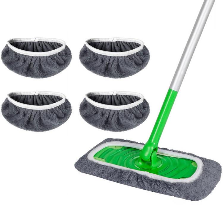 Tvättbara moppdukar 4-pack till Swiffer - Grå / Återanvändbara moppöverdrag / Mopprefill