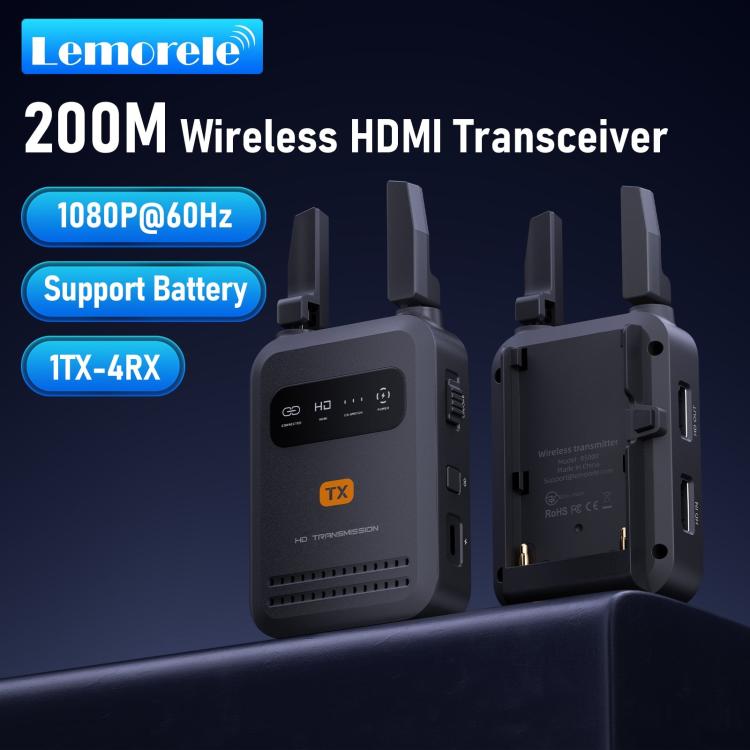Lemorele Trådlös HDMI-sändare R5000 1080p 200m med loop out / HDMI-länk / Videosändare