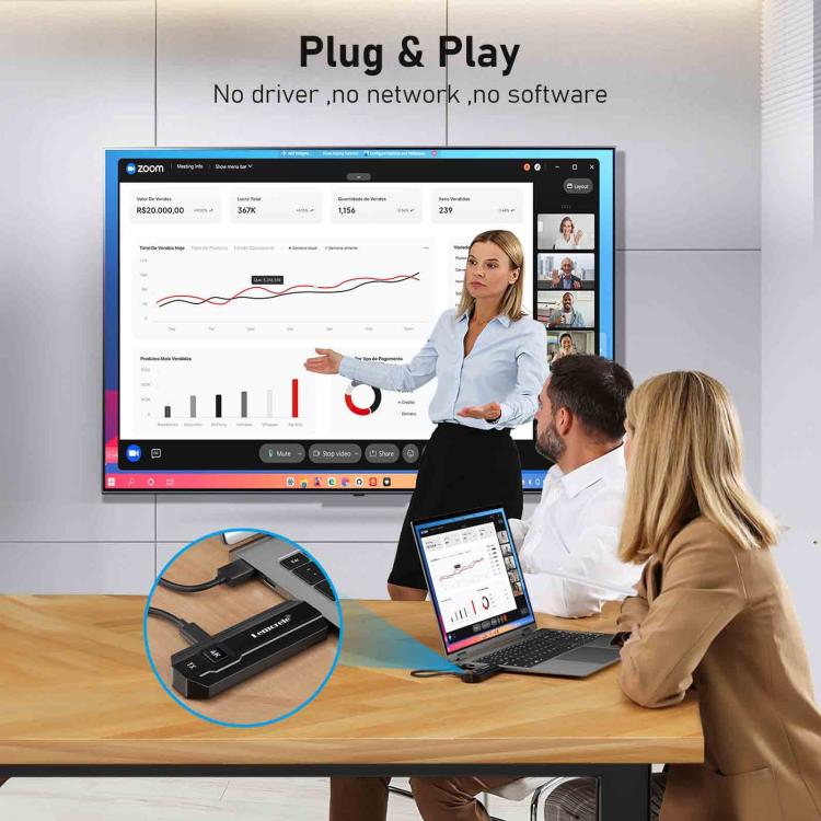 Lemorele Trådlöst HDMI-presentationskit P50 4K 50m med 8 sändare / Bildsystem / HDMI-kit