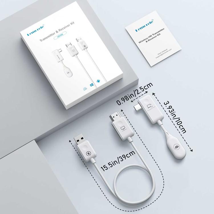 Lemorele Trådlös USB-C-sändare P10 för bildöverföring 1080p 50m / Bildsändare / USB-C-adapter