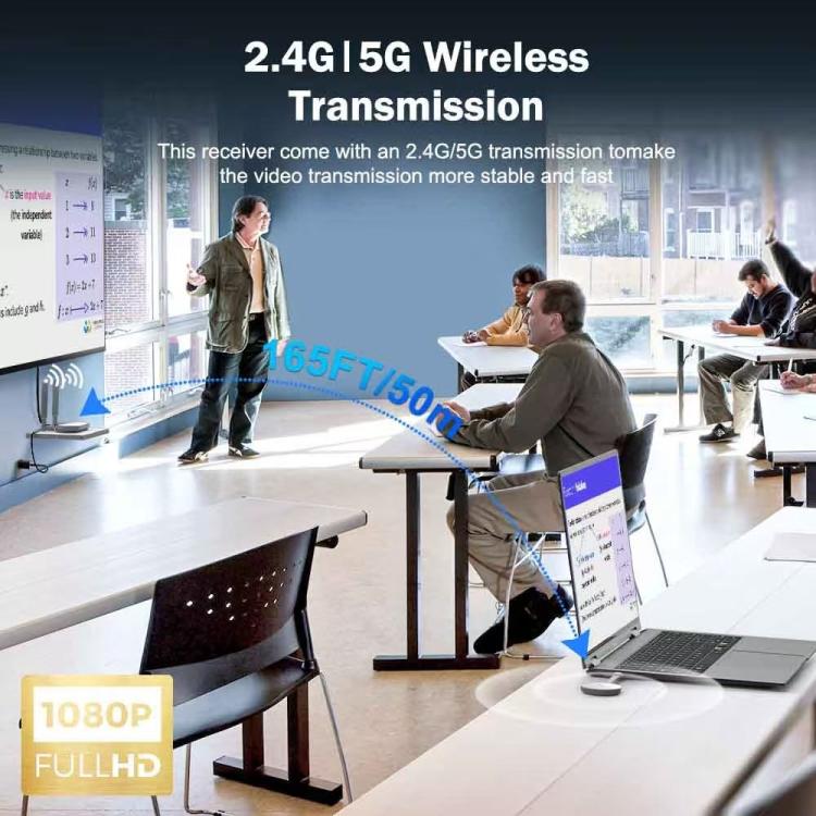 Lemorele Trådlös USB-A-sändare G60 1080p 50m med HDMI och VGA / Bildlänk / AV-sändare