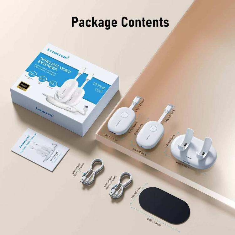 Lemorele Trådlös HDMI-sändare G500 1080p 50m / Trådlös HDMI-adapter / HDMI-förlängare