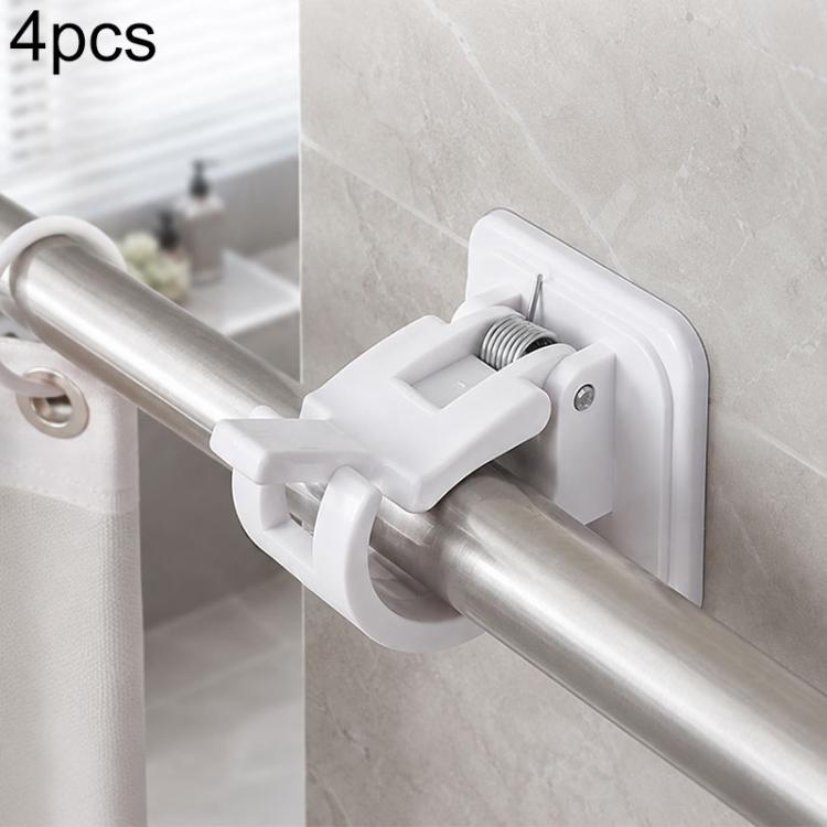 Borrfri teleskopgardinstång 30-50cm med clips 4-pack - Vit / Spännstång / Klämstång