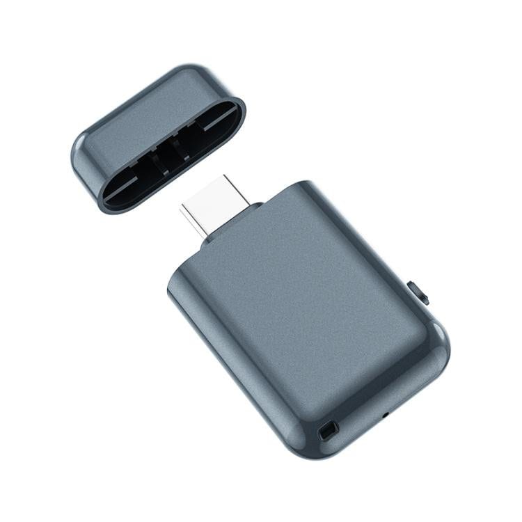 AI-diktafon med USB-C 16GB - Mörkblå / Bärbar röstinspelare / USB-minne med inspelning