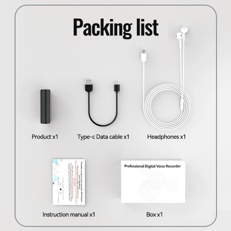 Magnetisk diktafon med röstaktivering 8GB - Svart / Röstinspelare / Ljudinspelare
