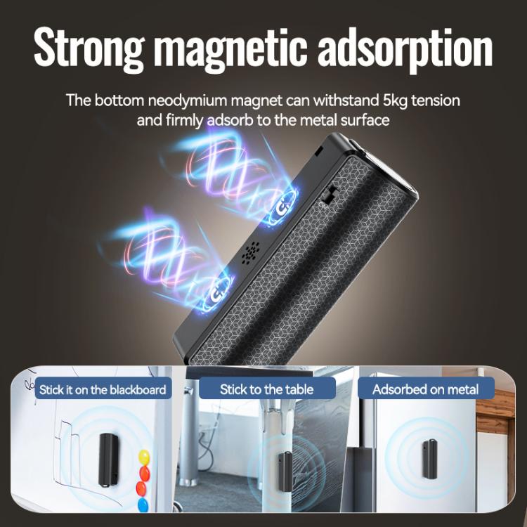 Magnetisk diktafon med röstaktivering 8GB - Svart / Röstinspelare / Ljudinspelare