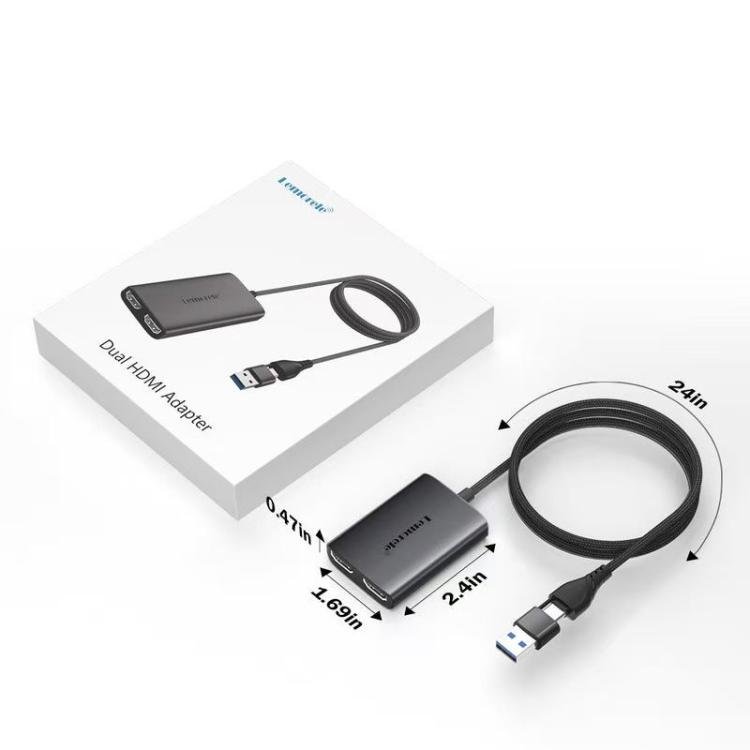 USB och USB-C till HDMI-adapter HD10 / HDMI-konverterare / Bildskärmsadapter för dator