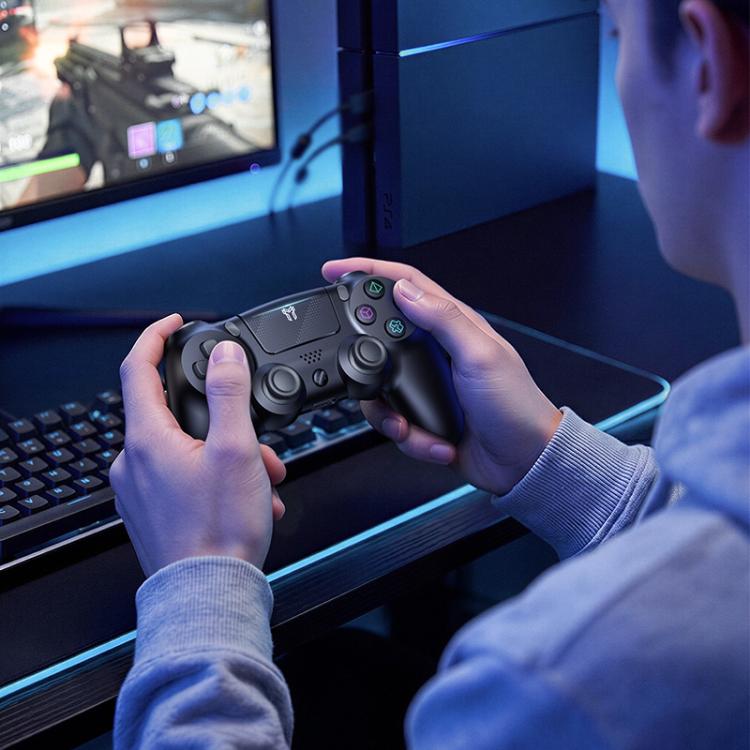 Trådlös handkontroll till Sony PS4 / Bluetooth spelkontroll med vibration – Svart