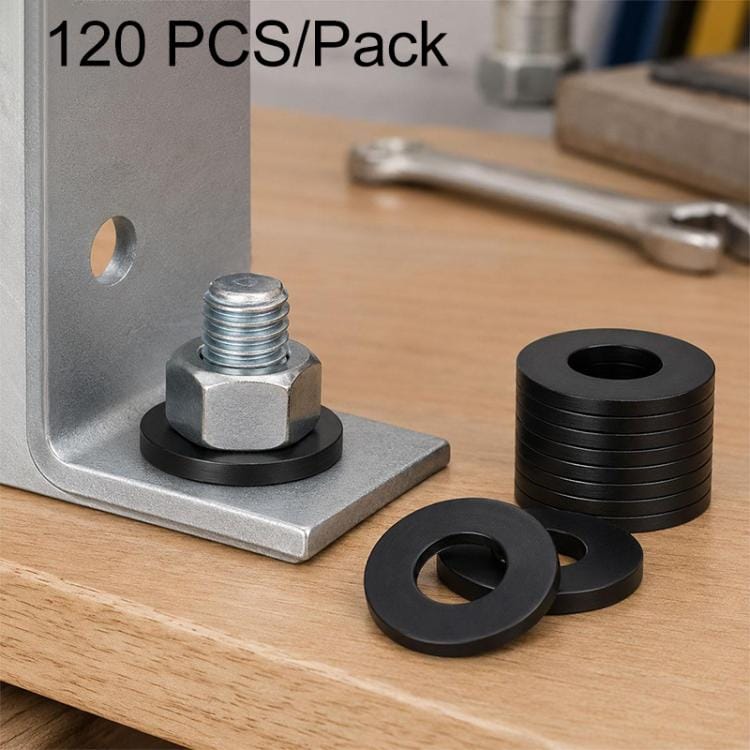 120-pack distansbrickor i nylon / isolerbrickor / washers i 5 storlekar – Svart