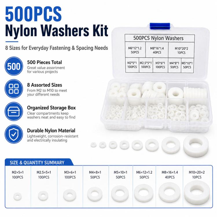 Distansbrickor i nylon 500-pack - Vit / Nylonbrickor / Isolerbrickor