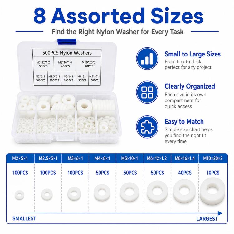 Distansbrickor i nylon 500-pack - Vit / Nylonbrickor / Isolerbrickor