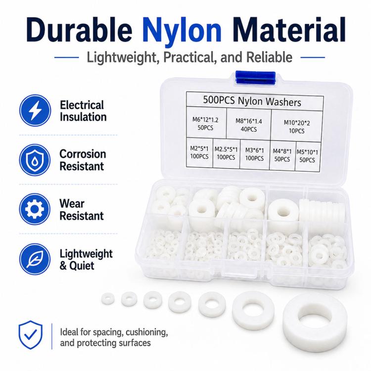 Distansbrickor i nylon 500-pack - Vit / Nylonbrickor / Isolerbrickor
