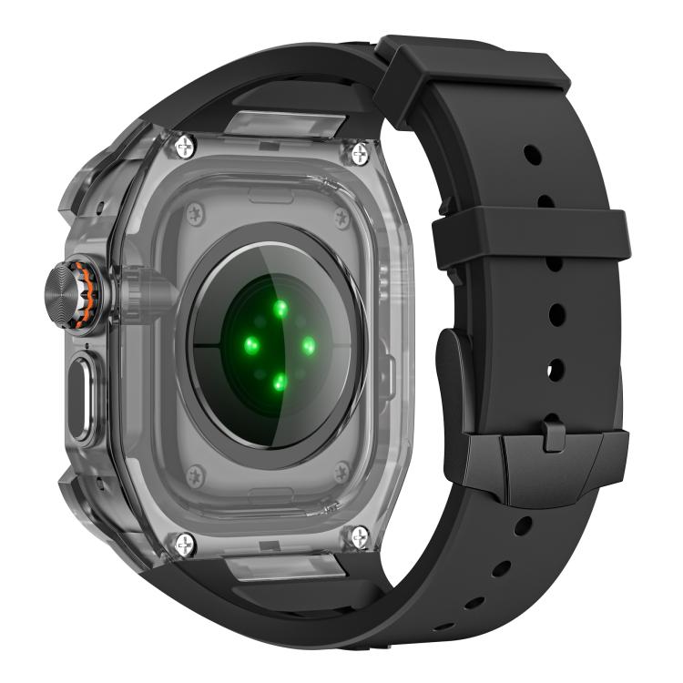 Klockarmband i silikon med metallram till Apple Watch Ultra 49mm - Svart / Klockband / Silikonband