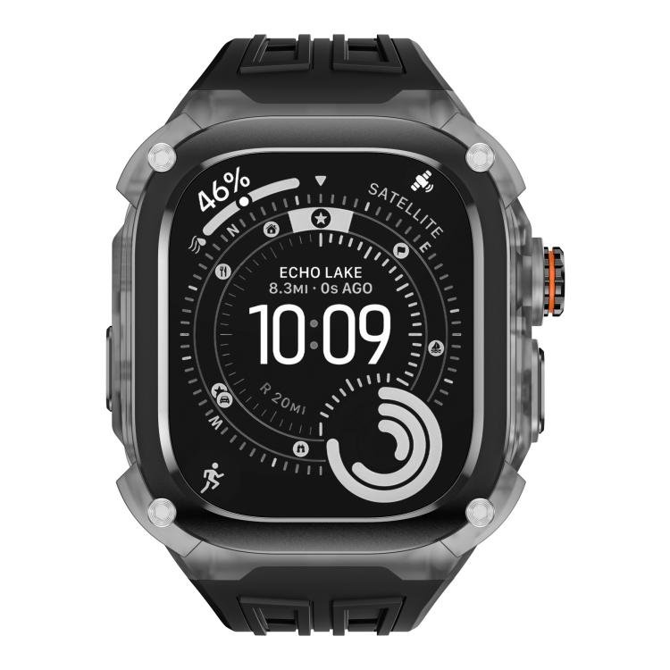 Klockarmband i silikon med metallram till Apple Watch Ultra 49mm - Svart / Klockband / Silikonband