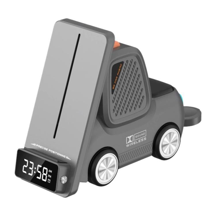 Trådlös laddare 6-i-1 med mobilhållare för skrivbord - Grå / Trådlös laddstation / Qi-laddare
