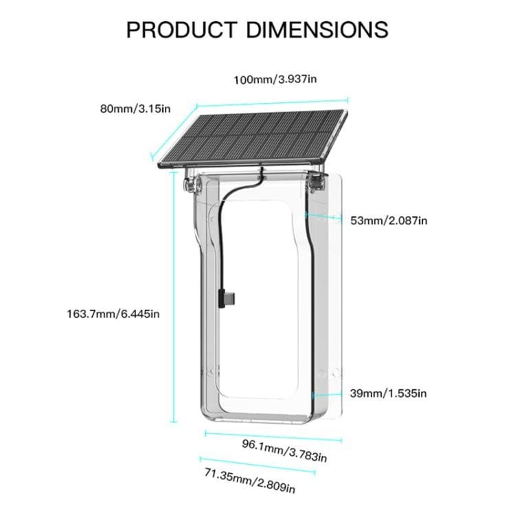 Smart dörrklocka med kamera, solpanel och regnskydd - Vit/Transparent / Dörrkamera / Ringklocka