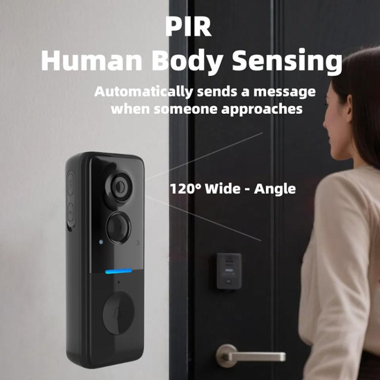 Smart dörrklocka med kamera, solpanel och regnskydd - Vit/Transparent / Dörrkamera / Ringklocka